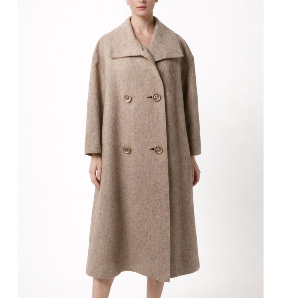 Vintage Youthcraft Brown Textured Coat Butterfly Collar Silk Lined